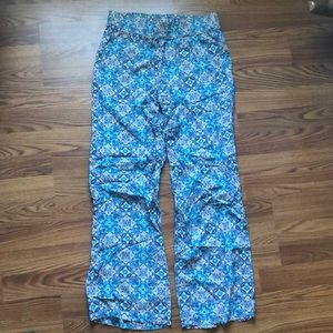 Anne Carson Blue Floral Wide-Leg Beach Pants